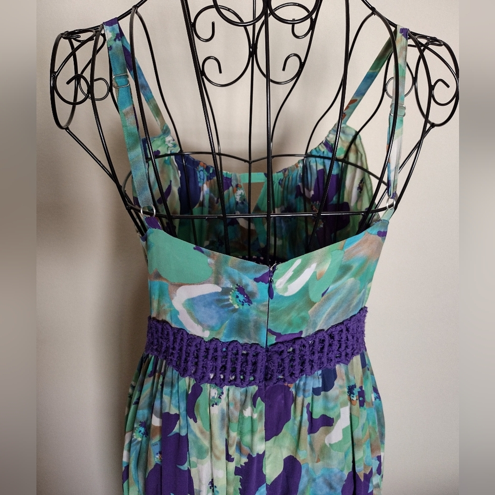 Guess by Marciano vintage silk floral maxi Summer dress size M - Picture 7 of 12